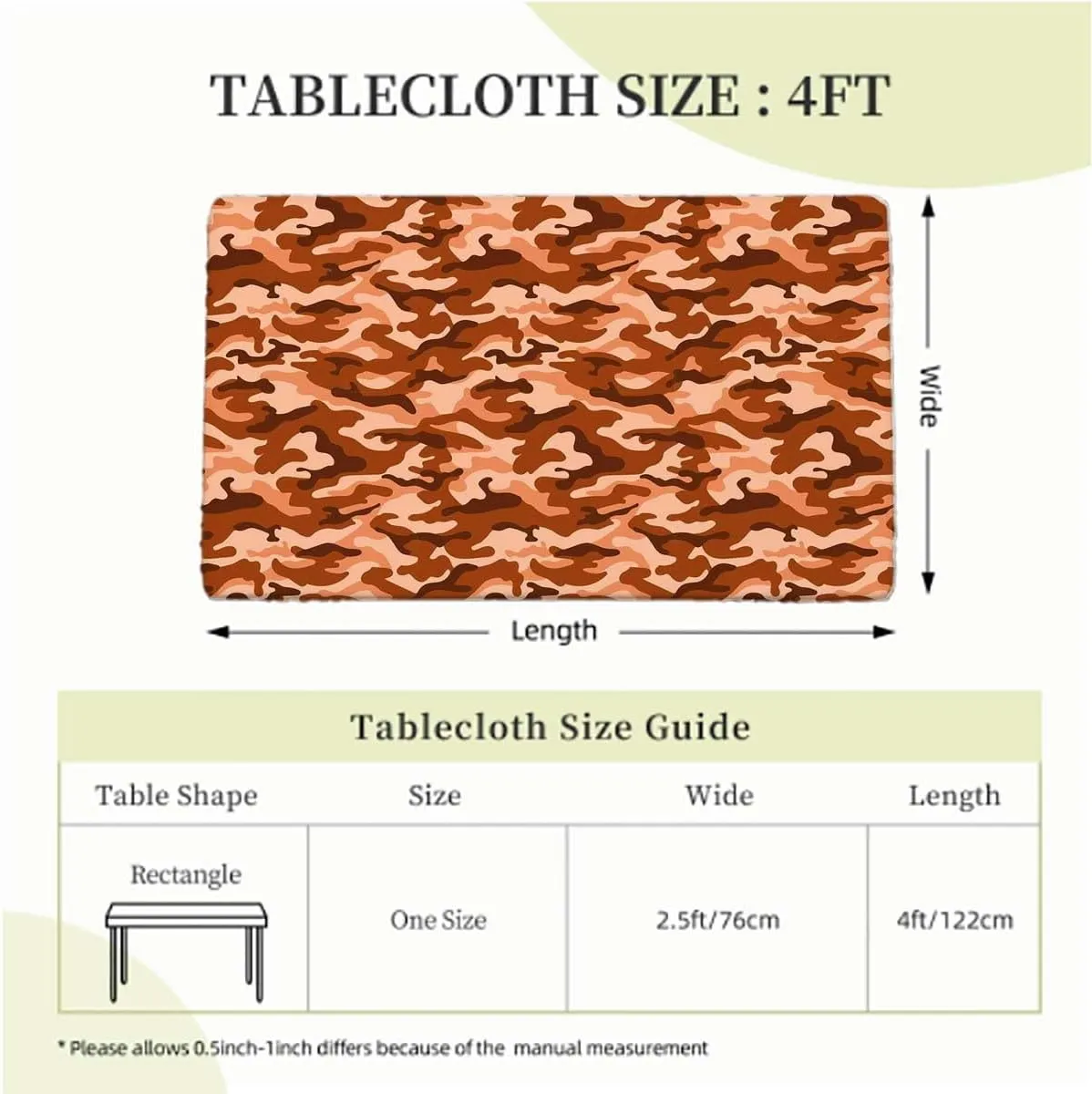 Orange Black Elastic Fitted Tablecloth Camo Vibrant Camouflage Lattice Fitted Rectangular Table Cloth with Elastic Rim Abstract Texture Fits up 4 Foot Tables