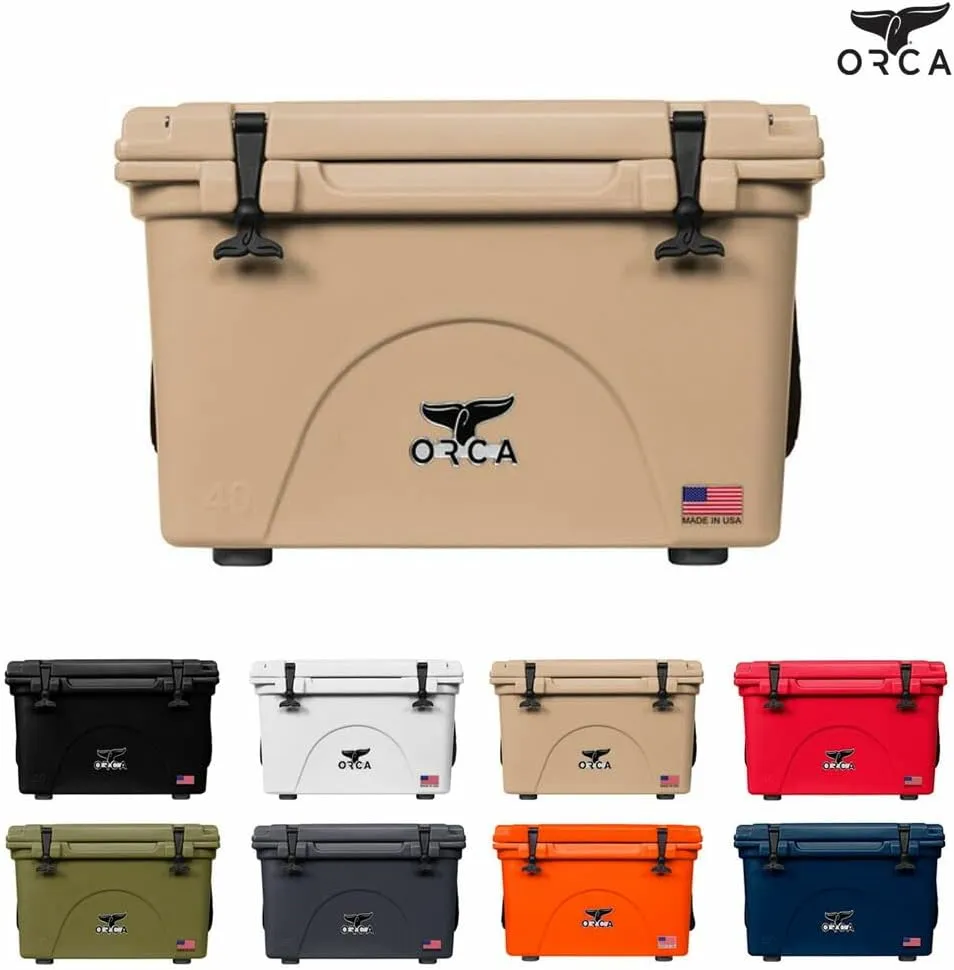 ORCA 40 Quart Hard Sided Cooler | Durable Insulated & Leakproof Ice Chest, Industry Leading Ice Retention, Keeps Drinks Cold for Up to 8 Days