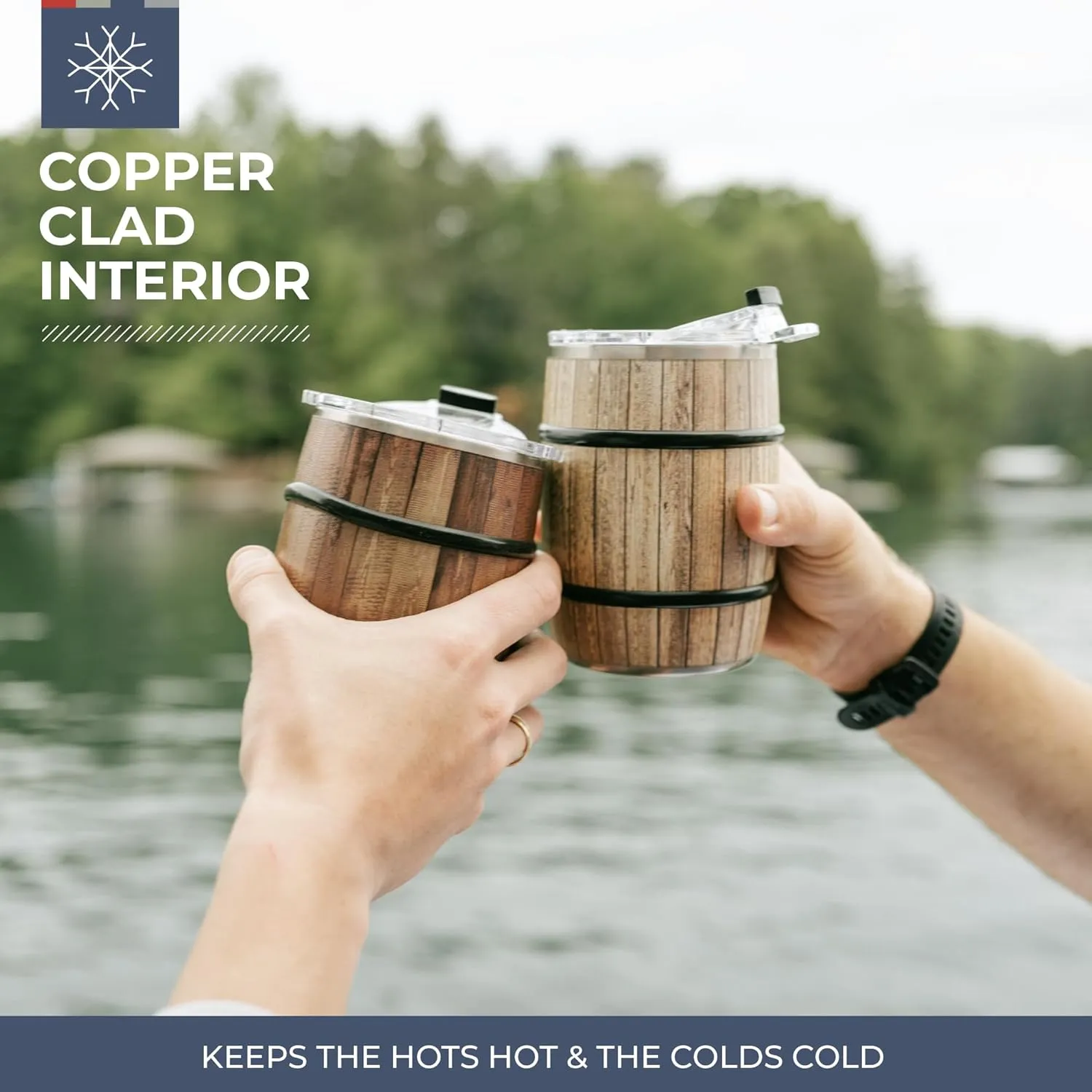 ORCA Double Barrel 24oz | Temperature Insulated, Stainless Steel Tumbler with a Classy Wood Grain Print, for Whiskey, Beer, Coffee or Whatever You're Having — Hey Y'all