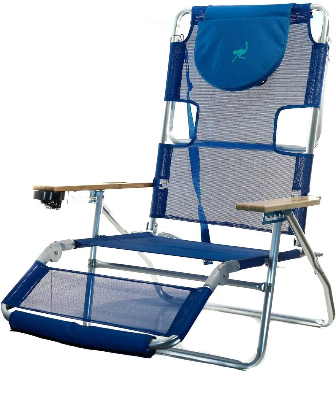 Ostrich 3N1 Lightweight Aluminum Frame 5 Position Reclining Beach Chair (4 Pack)