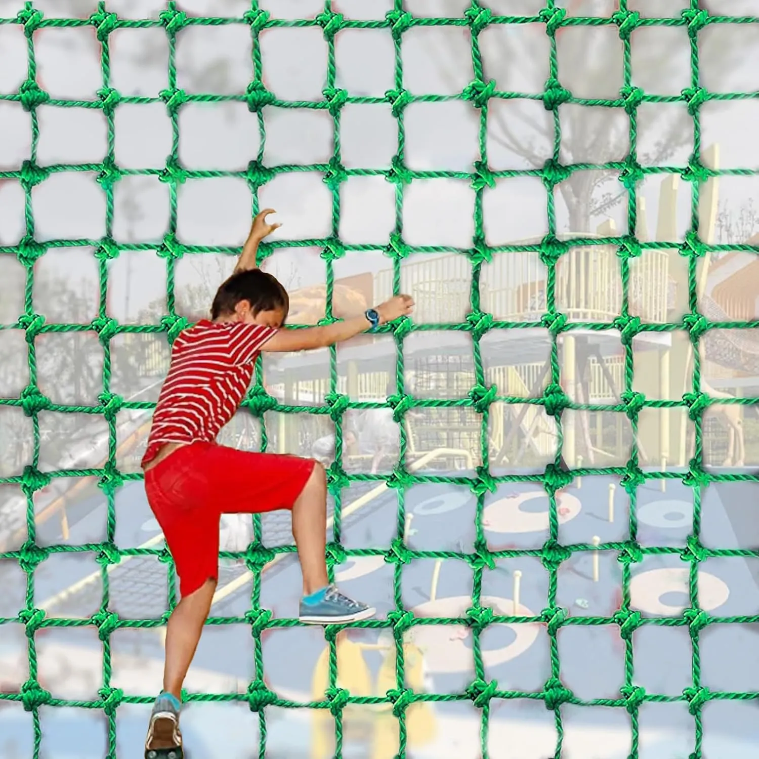 Outdoor & Indoor Premium Climbing Net - 8 Sizes Polyester Fiber. Easy Install with Extras. Handcrafted & Practical. Ideal Gift. (4ft x 8ft)