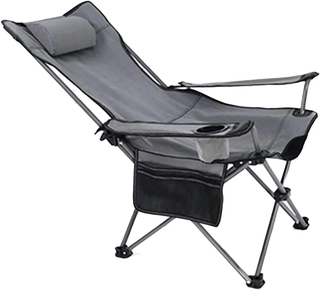 Outdoor Camp Chairs, Camping Chair Heavy Duty Portable Lawn Folding Backpack Chairs for Adults Outdoor Arm Chair with Cup Holder Pillow Lawn Chairs Adults