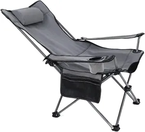 Outdoor Camp Chairs, Camping Chair Heavy Duty Portable Lawn Folding Backpack Chairs for Adults Outdoor Arm Chair with Cup Holder Pillow Lawn Chairs Adults