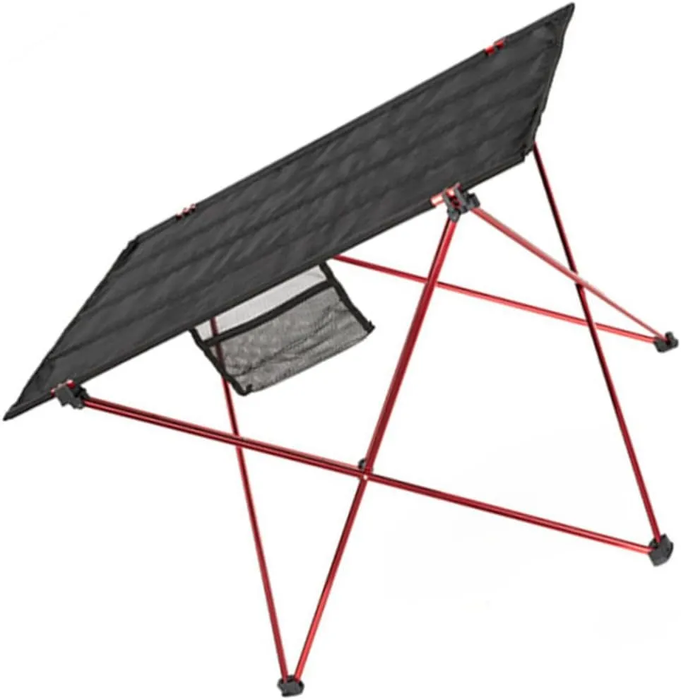 Outdoor Camp Table Camp Side Table Folding Grill Table Hiking Picnics Table Compact Camp Table Folding Camping Table Portable Small Table Canvas Tables and Chairs Travel Foldable, Red