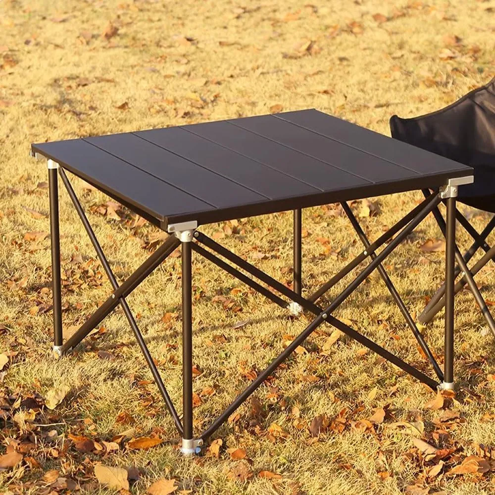 Outdoor Camping Folding Table Extra Wide Table Top Portable Ultra Light Table Sturdy and Stable Liftable Picnic Aluminum Table Durable Beach Table