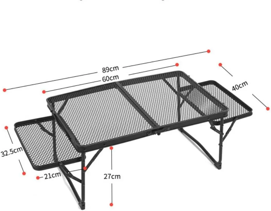 Outdoor Camping Table Outdoor Camping Grill Side Table Aluminium Folding Picnic Table with Height Adjustable Camping Furniture
