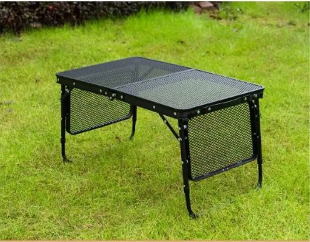 Outdoor Camping Table Outdoor Camping Grill Side Table Aluminium Folding Picnic Table with Height Adjustable Camping Furniture