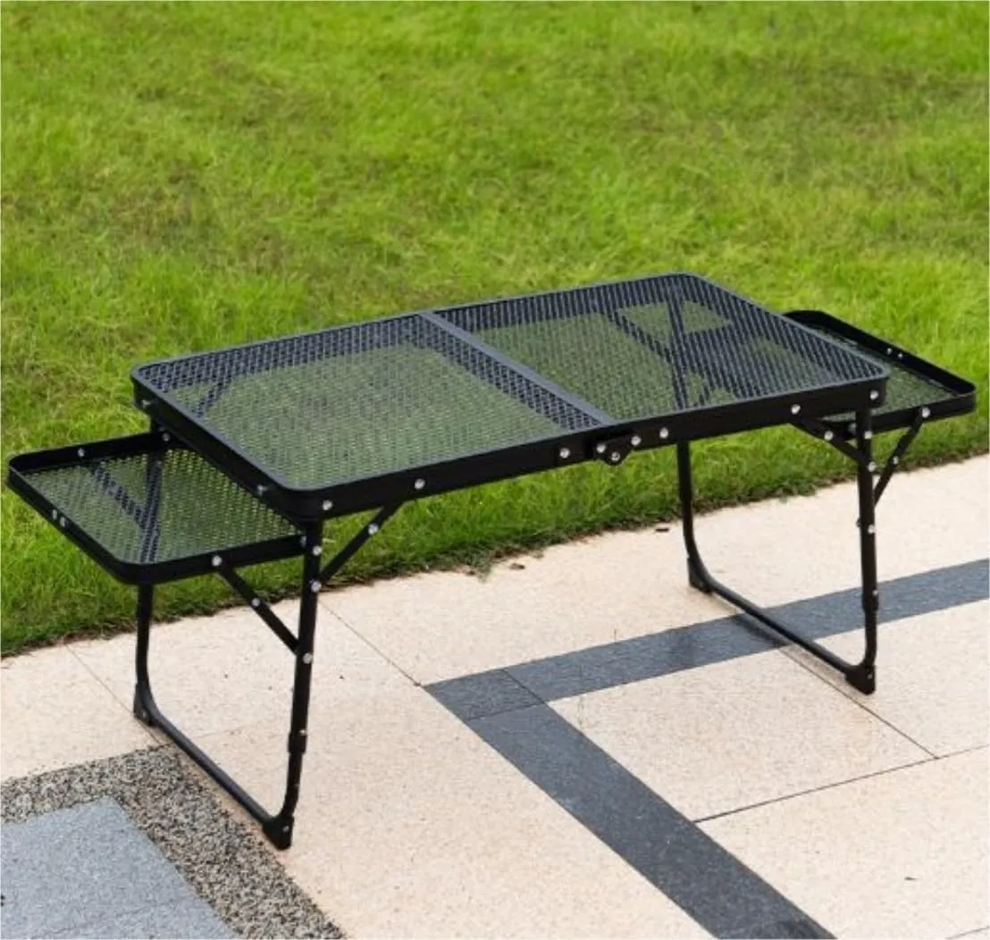 Outdoor Camping Table Outdoor Camping Grill Side Table Aluminium Folding Picnic Table with Height Adjustable Camping Furniture
