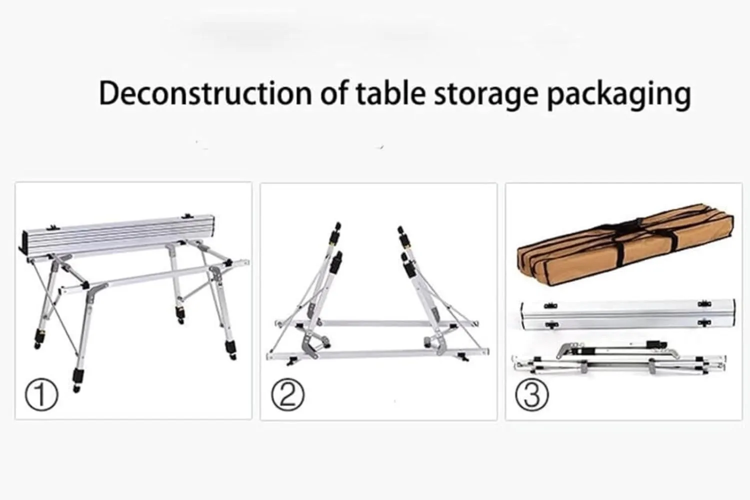 Outdoor Camping Table Outdoor Folding Table Aluminum Alloy Strong and Stable Multifunctional Table Adjustable Height Camping Furniture(90 * 53cm)
