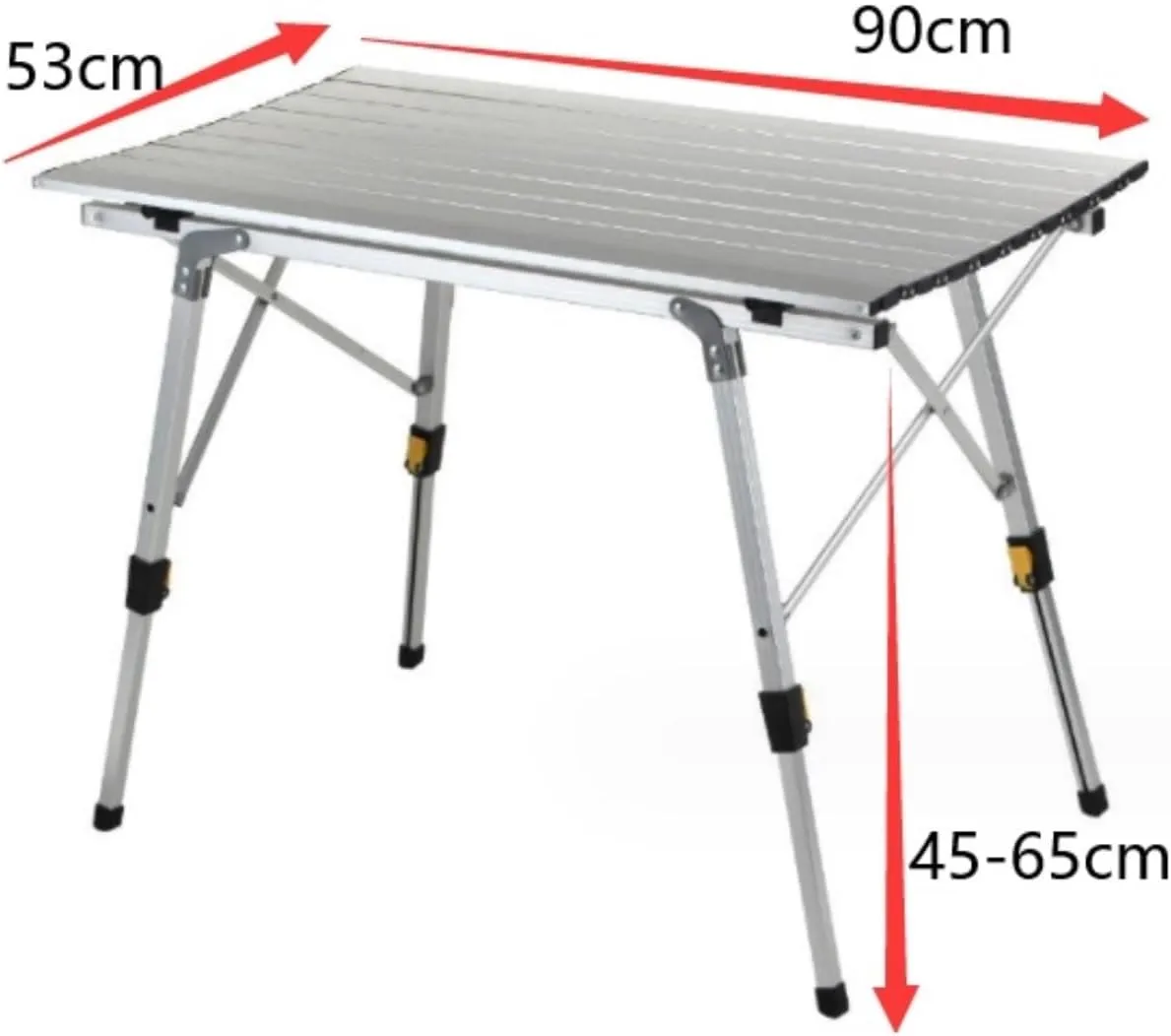 Outdoor Camping Table Outdoor Folding Table Aluminum Alloy Strong and Stable Multifunctional Table Adjustable Height Camping Furniture(90 * 53cm)