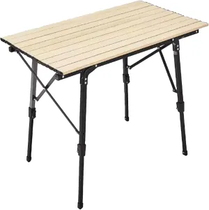 Outdoor Camping Table Picnic Folding Table Aluminum Alloy Camp Table Roll Up Table Top with Carry Bag for Camping Hiking