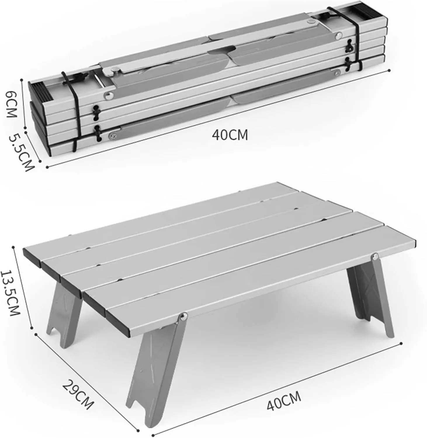 Outdoor Camping Table Ultralight Compact Folding Beach Table Aluminum Portable Camping Table Camping Furniture(Black)
