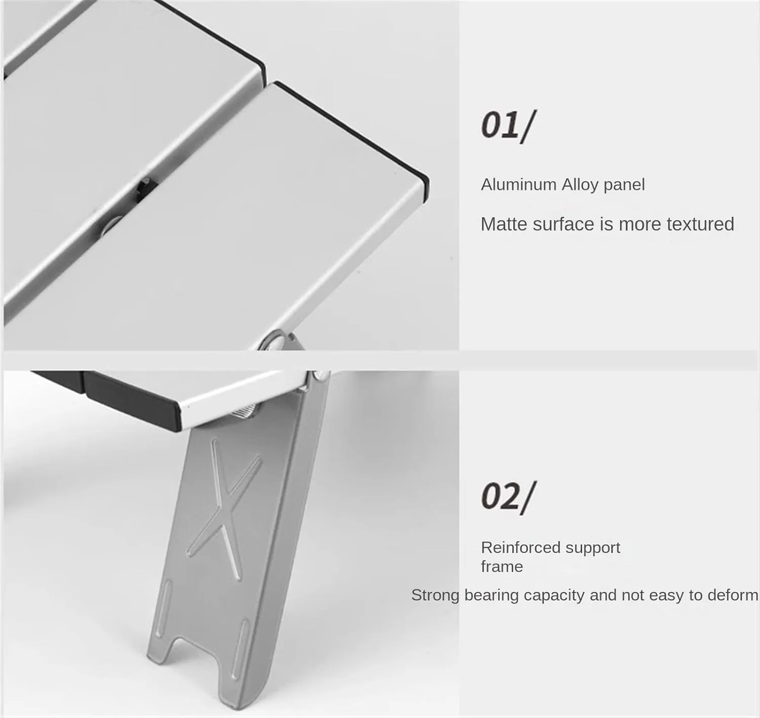 Outdoor Camping Table Ultralight Compact Folding Beach Table Aluminum Portable Camping Table Camping Furniture(Black)