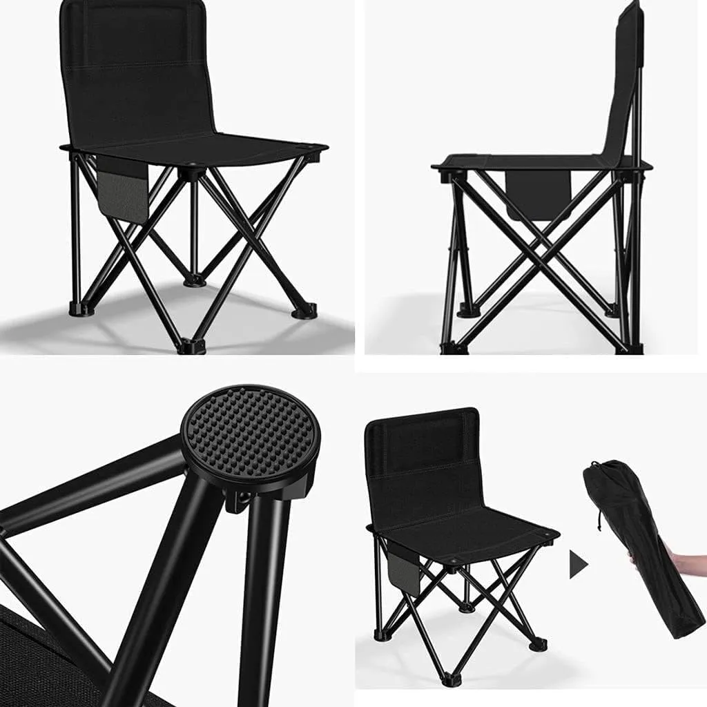 Outdoor Chair Folding Camping Chair Outdoor Folding Backrest Chair Portable Fishing Chair with Side Pocket Lightweight Leisure Chairs Padded Deck Chair Camping Chair Foldable Chair