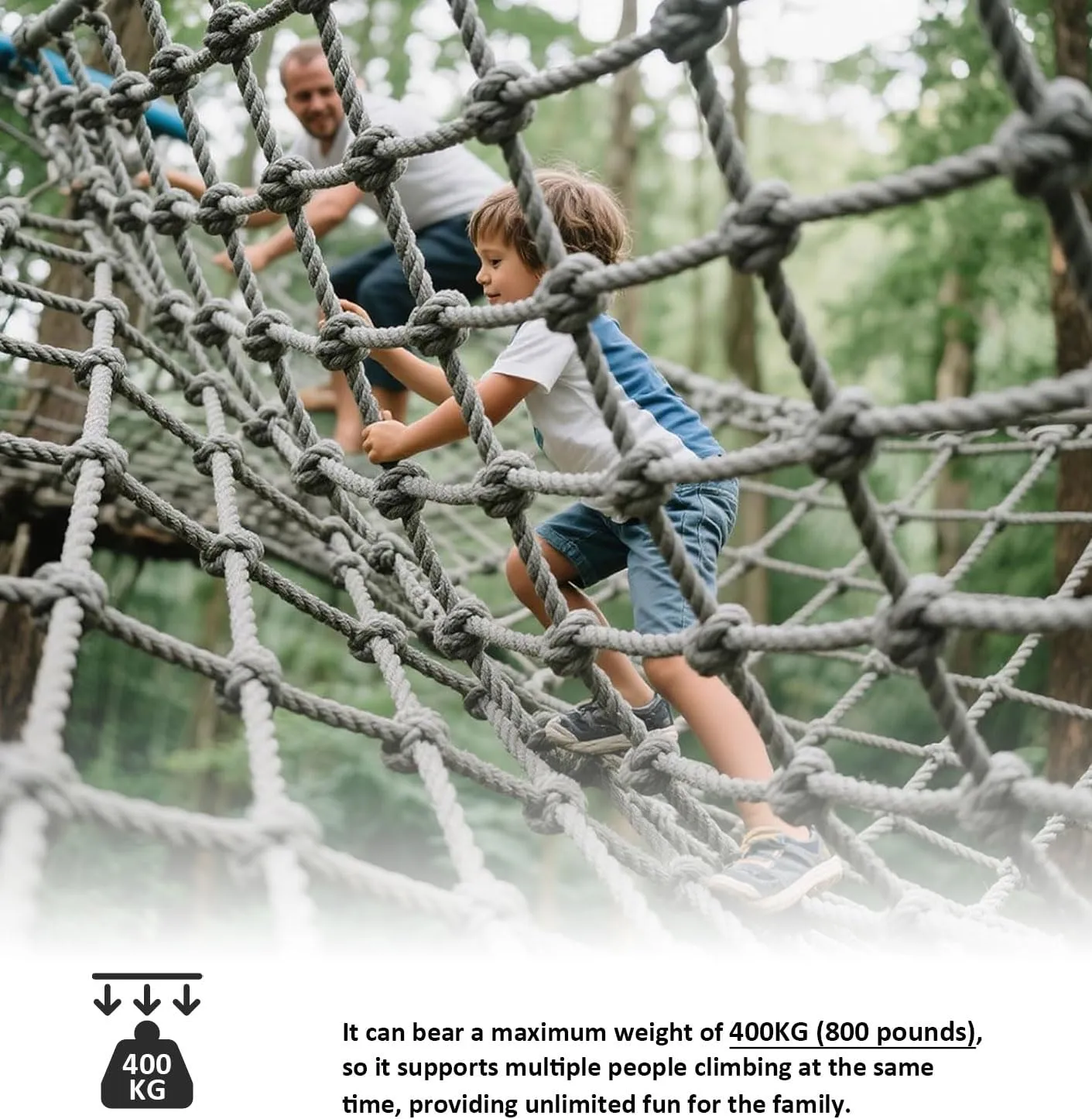 Outdoor Climbing Cargo Net for Kids/Adults, Heavy Duty Climbing Net-Rope Ladder for Balcony, Railing Protection and Backyard Playground.,3m*3m