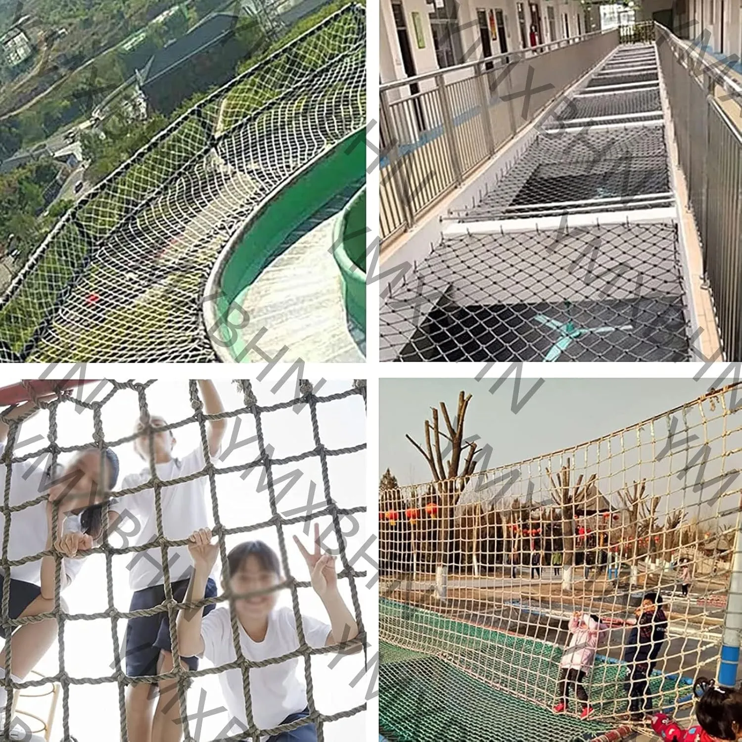 Outdoor Climbing Net for Adult, Heavy Duty Climbing Cargo Net, Rope Ladder Swing Set - for Playground, Garden, Treehouse, Backyard(Size:2 * 4m(6.6 * 13ft))