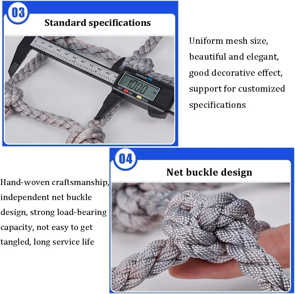Outdoor Climbing Net for Kids and Adult,Climbing Net for Swing Set, Heavy Duty Rope Outdoor Cargo Webbing Net,Military Climbing Cargo Net(6mm*6cm,2X3m/6.6X9.8ft)