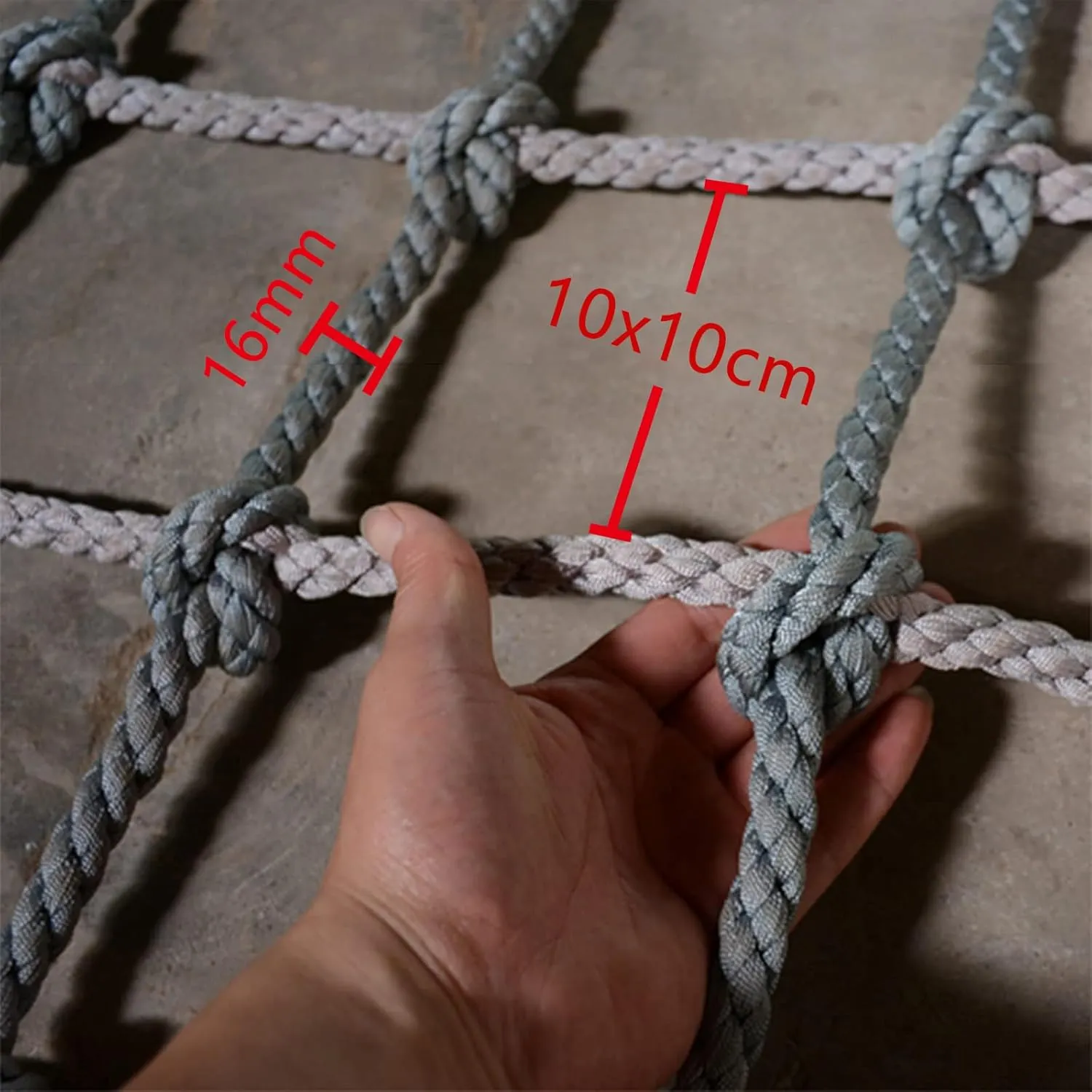 Outdoor Climbing Net, Playground Climbing Net, Rope Ladder Climbing Cargo Net for Backyard Playground, for Adult Obstacle Course Training,3 * 5m(10 * 16.4ft)