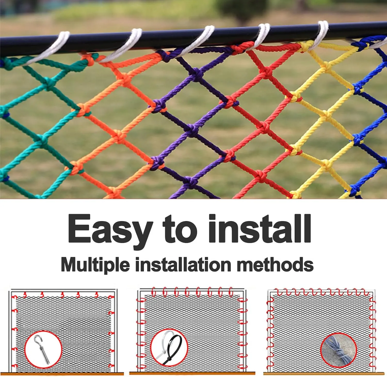 Outdoor Climbing Net Playground Net Heavy Duty Climbing Cargo Net Safety Rope Net 0.31" Thick Polyamide Easy to Install for Stair Balcony Railing Protection,9.8x14.8ft