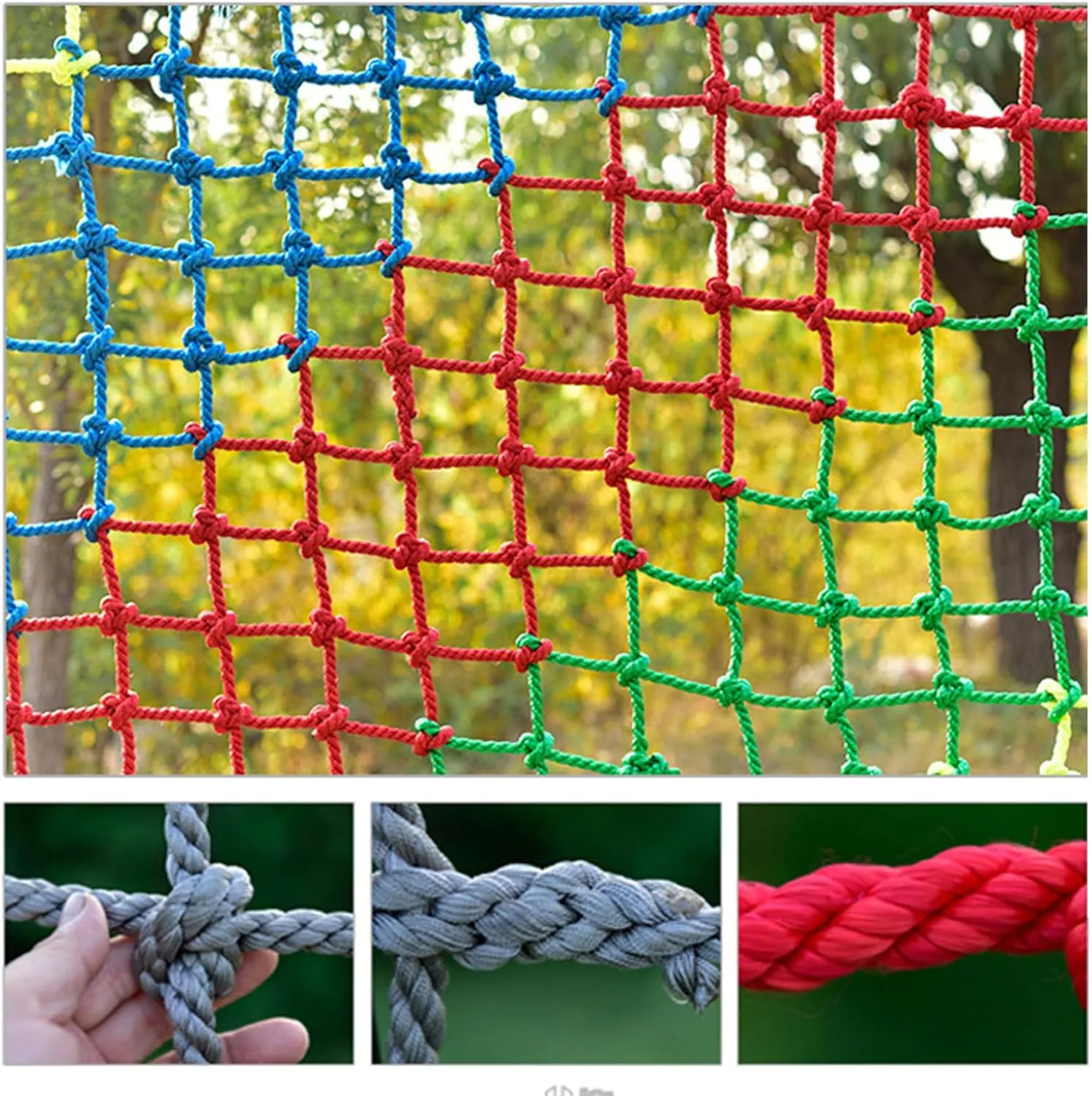Outdoor Climbing Net Playground Net Heavy Duty Climbing Cargo Net Safety Rope Net 0.31" Thick Polyamide Easy to Install for Stair Balcony Railing Protection,9.8x14.8ft