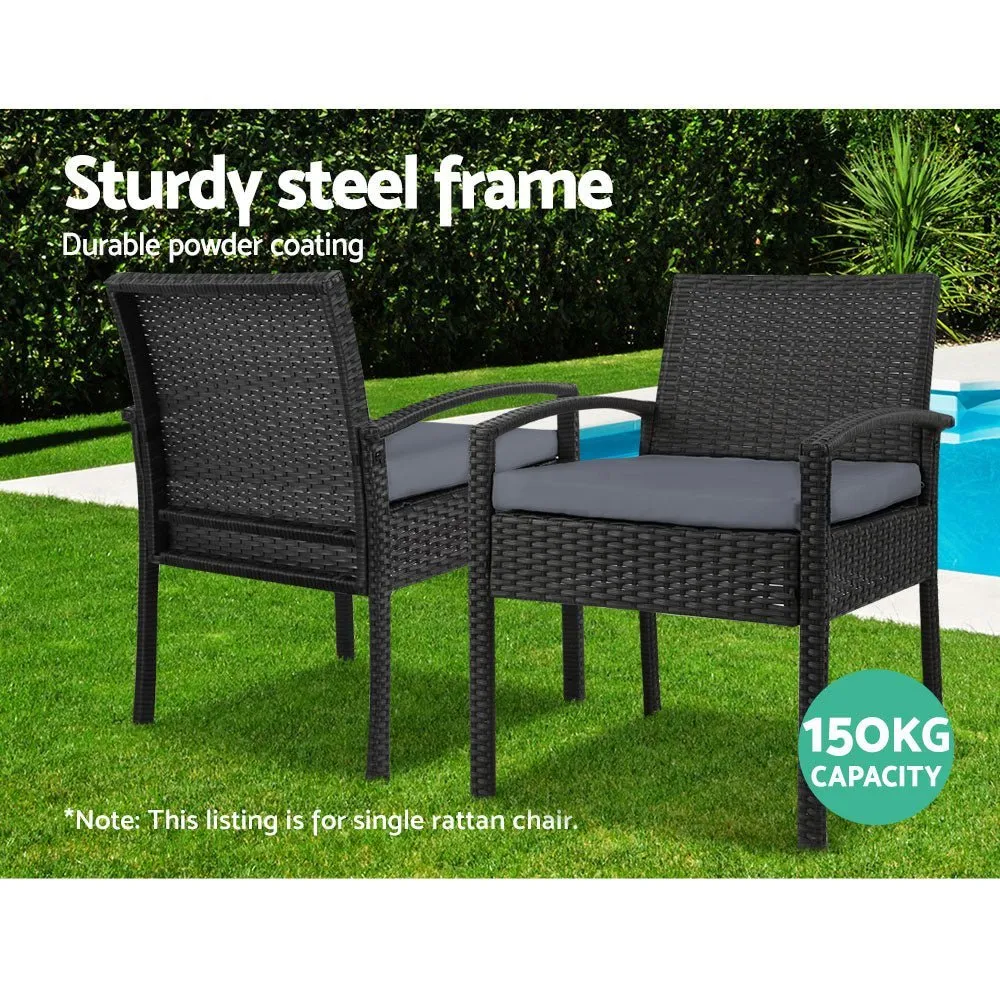 Outdoor Dining Chair | 5cm Cushions | Felix Rattan Range | Black