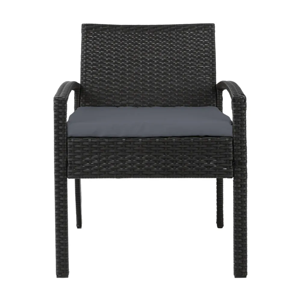 Outdoor Dining Chair | 5cm Cushions | Felix Rattan Range | Black