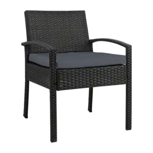 Outdoor Dining Chair | 5cm Cushions | Felix Rattan Range | Black