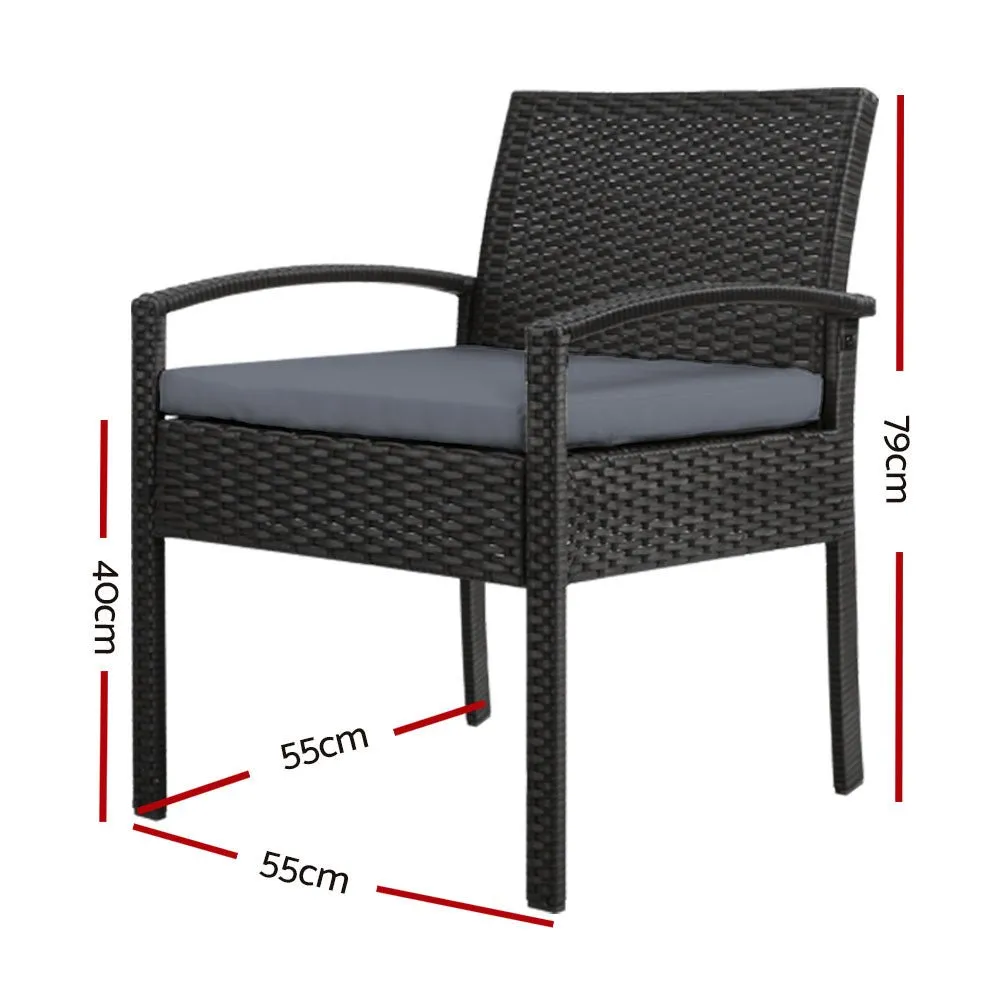 Outdoor Dining Chair | 5cm Cushions | Felix Rattan Range | Black