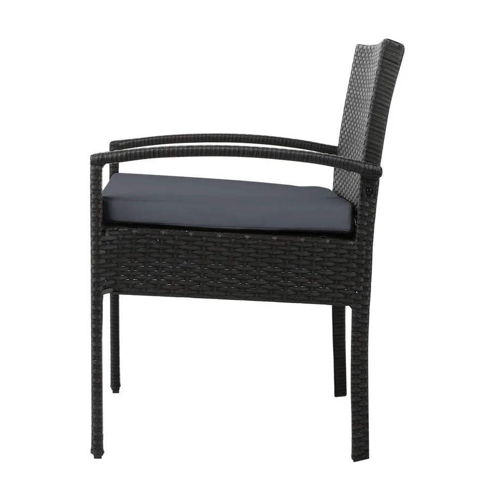 Outdoor Dining Chair | 5cm Cushions | Felix Rattan Range | Black