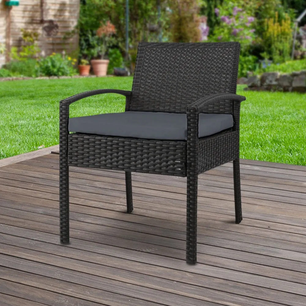 Outdoor Dining Chair | 5cm Cushions | Felix Rattan Range | Black