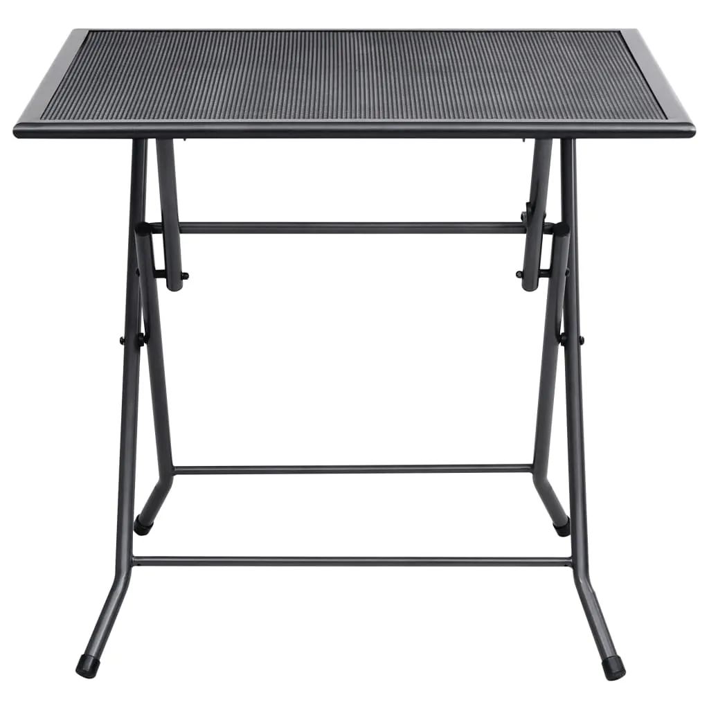 Outdoor Dining Table Garden Patio Folding Table with Mesh Design Steel