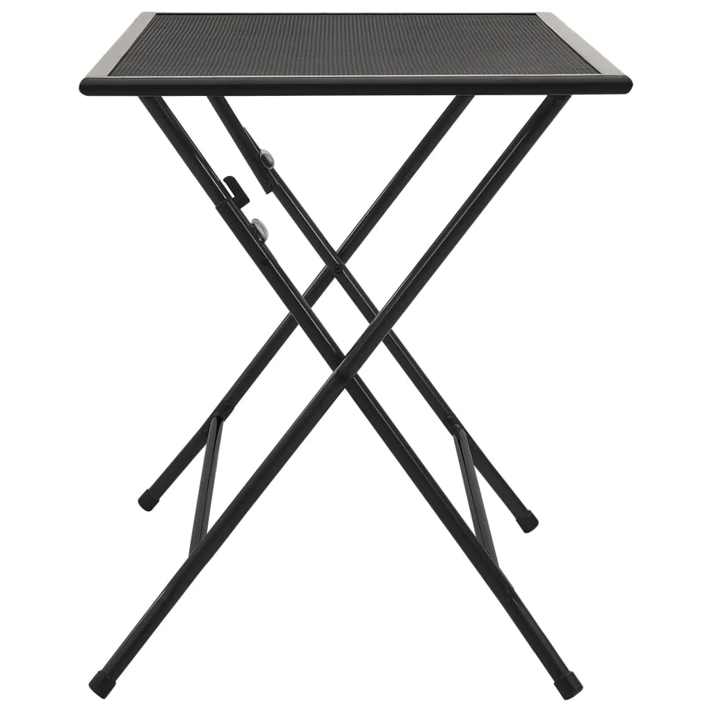 Outdoor Dining Table Garden Patio Folding Table with Mesh Design Steel
