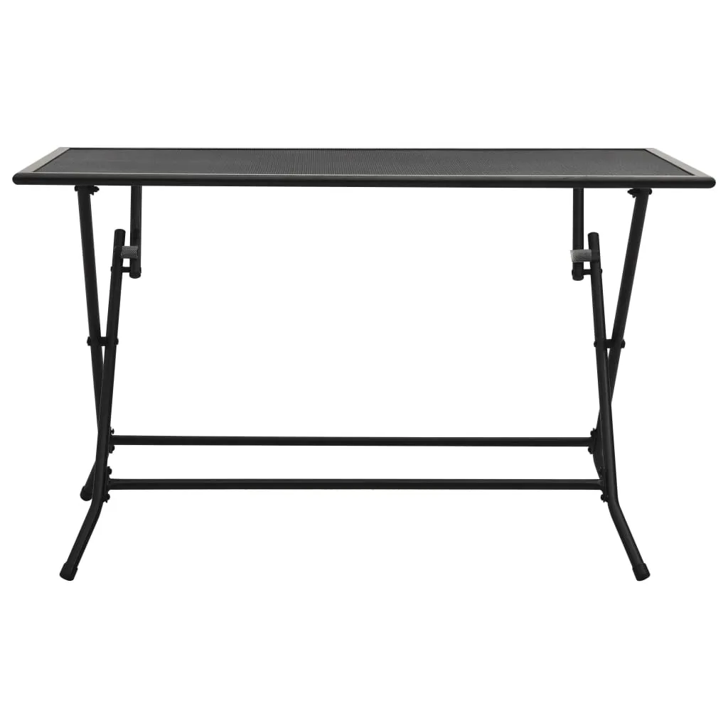 Outdoor Dining Table Garden Patio Folding Table with Mesh Design Steel