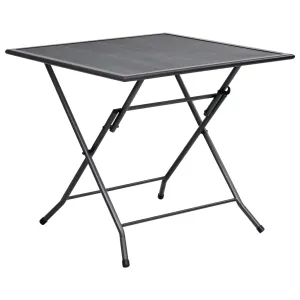 Outdoor Dining Table Garden Patio Folding Table with Mesh Design Steel