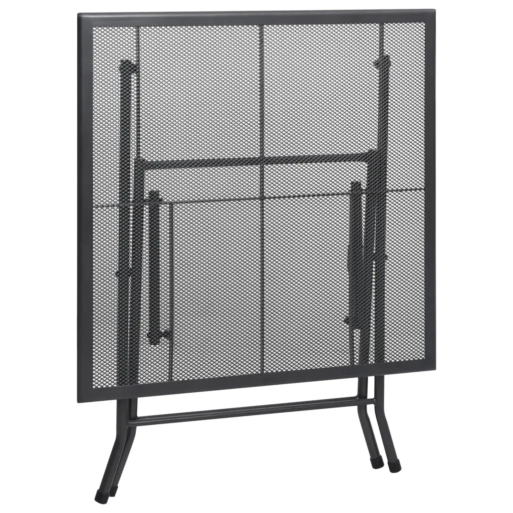 Outdoor Dining Table Garden Patio Folding Table with Mesh Design Steel