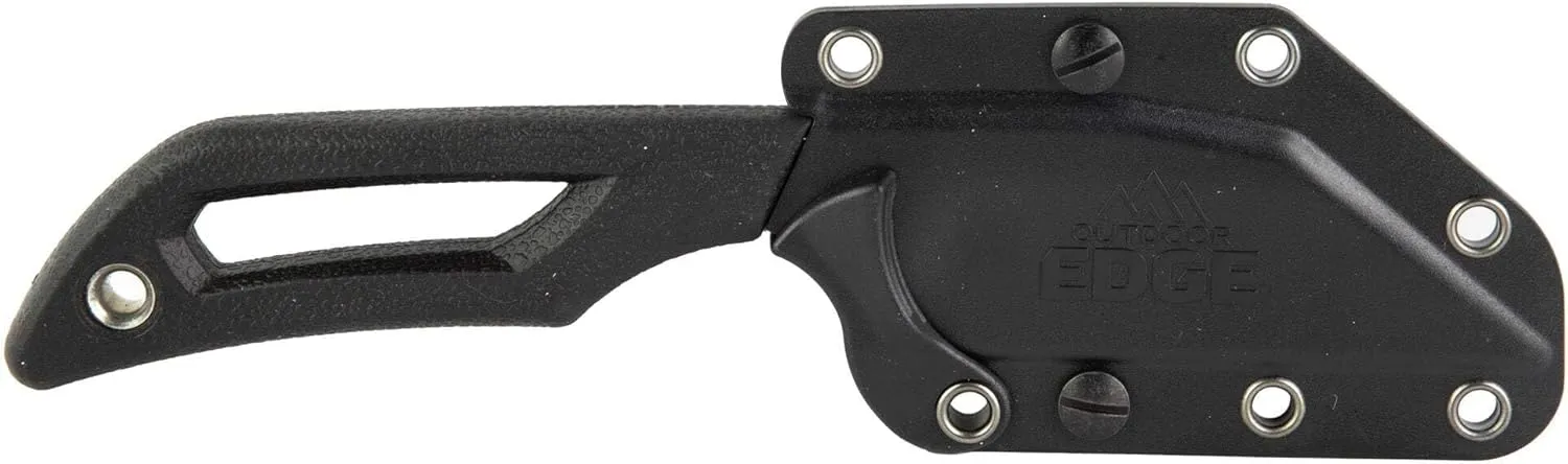 OUTDOOR EDGE | Pivot | Full Tang 2.6" Wharncliffe Fixed Blade Knife with Sheath | EDC Knife for Men with Rotating Clip for Vertical, Angled, or Horizontal Carry | Perfect Outdoor and Survival Knife