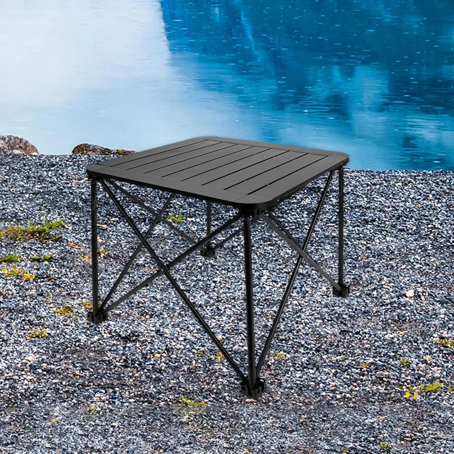 Outdoor Foldable Table Outdoor Furniture Heavy Duty Camping Table Portable Desk for Mountaineering BBQ Grilling Garden Yard, Small