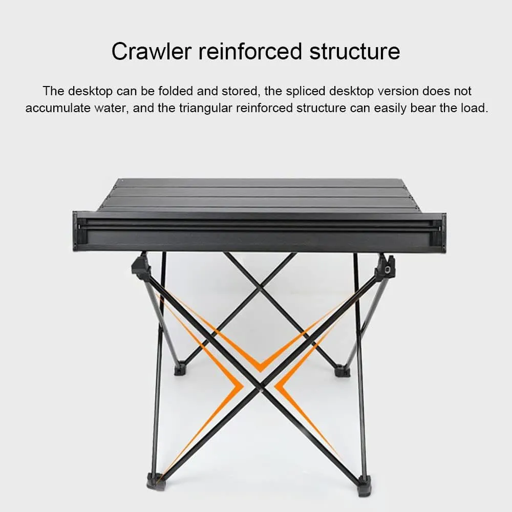 Outdoor Folding Table and Chair Set, Ultra-Light Aluminum Alloy Camping Gear, Egg Roll Table, Stool Included,Table,A