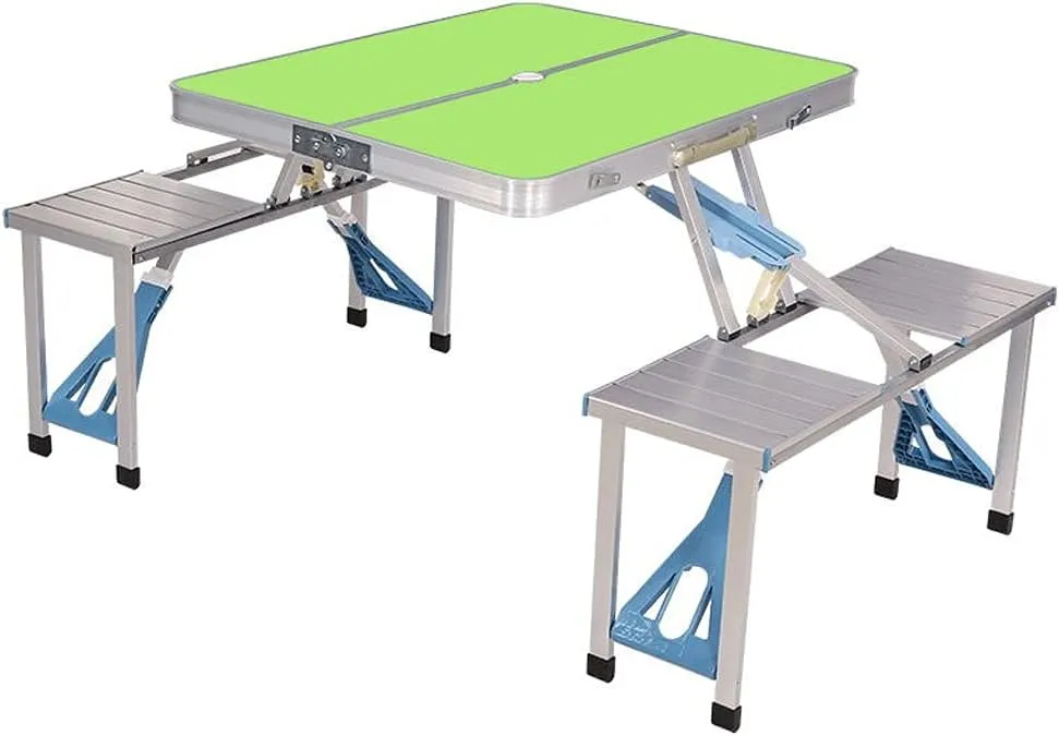 Outdoor Folding Table Chair Camping Aluminium Alloy Picnic Table Waterproof Folding Table Desk for Beach Table Camping(Gray)