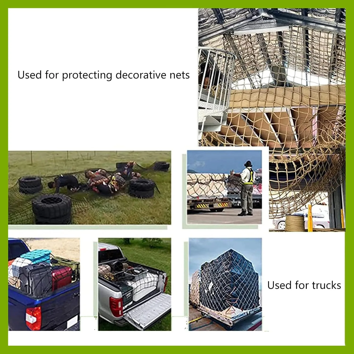 Outdoor Indoor Climbing Net, Playground Climbing Net, Cargo Trailer Netting, Safety Rope Net Cargo Rope Nets for Truck,1 * 1m(3.3 * 3.3ft)