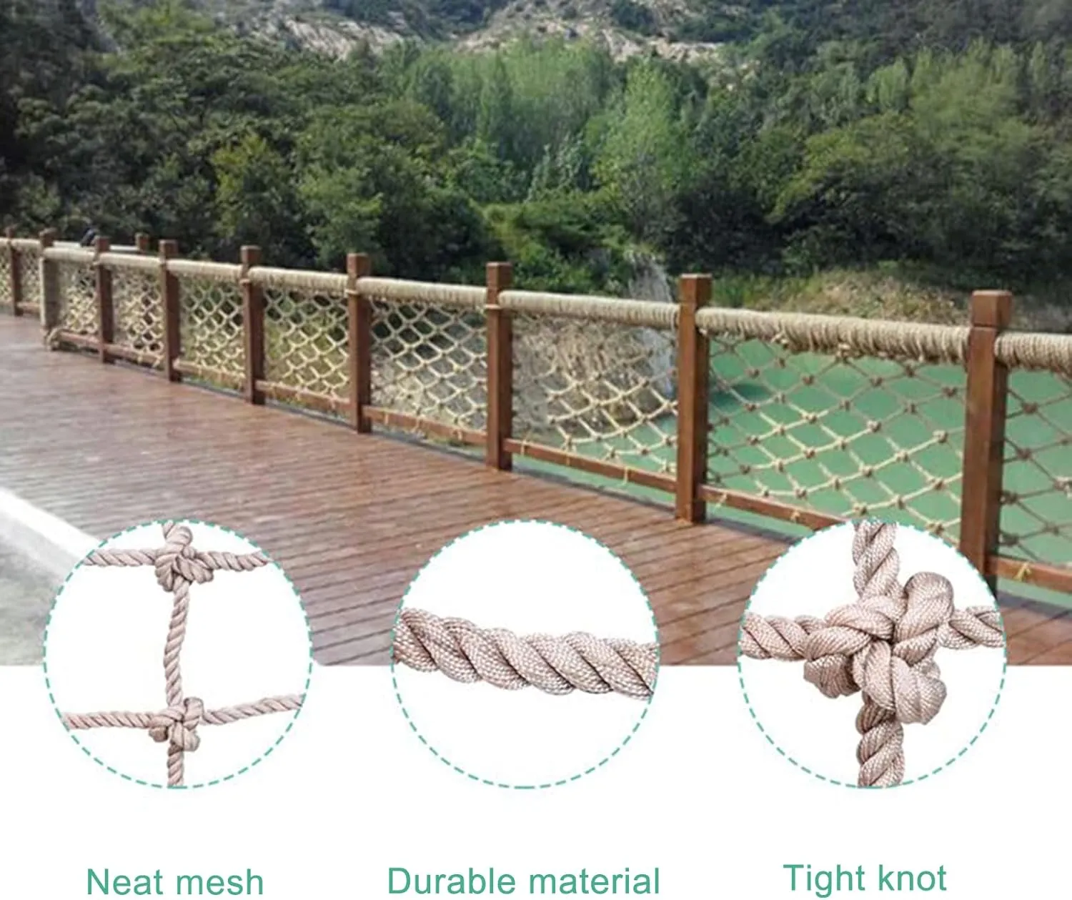 Outdoor Indoor Climbing Net, Safety Nets Rope Net Cargo Rope, Cargo Trailer Netting, Playground Climbing Net, Indoor Decoration(Size:2 * 5m(6.6 * 16.4ft))