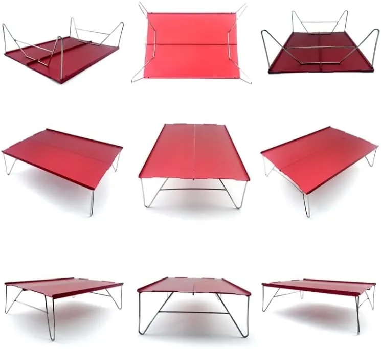 Outdoor Portable Mini Aluminum Folding Table (Black, 35 x 25 x 11cm)