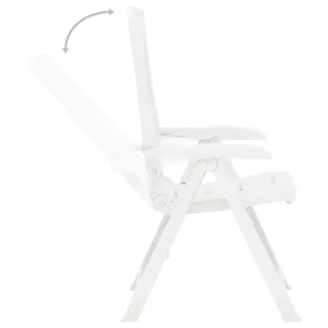 Outdoor Recliner Chairs 2 Pcs Reclining Chair with Armrest Plastic
