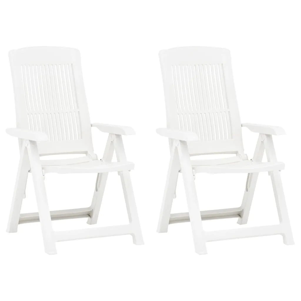 Outdoor Recliner Chairs 2 Pcs Reclining Chair with Armrest Plastic