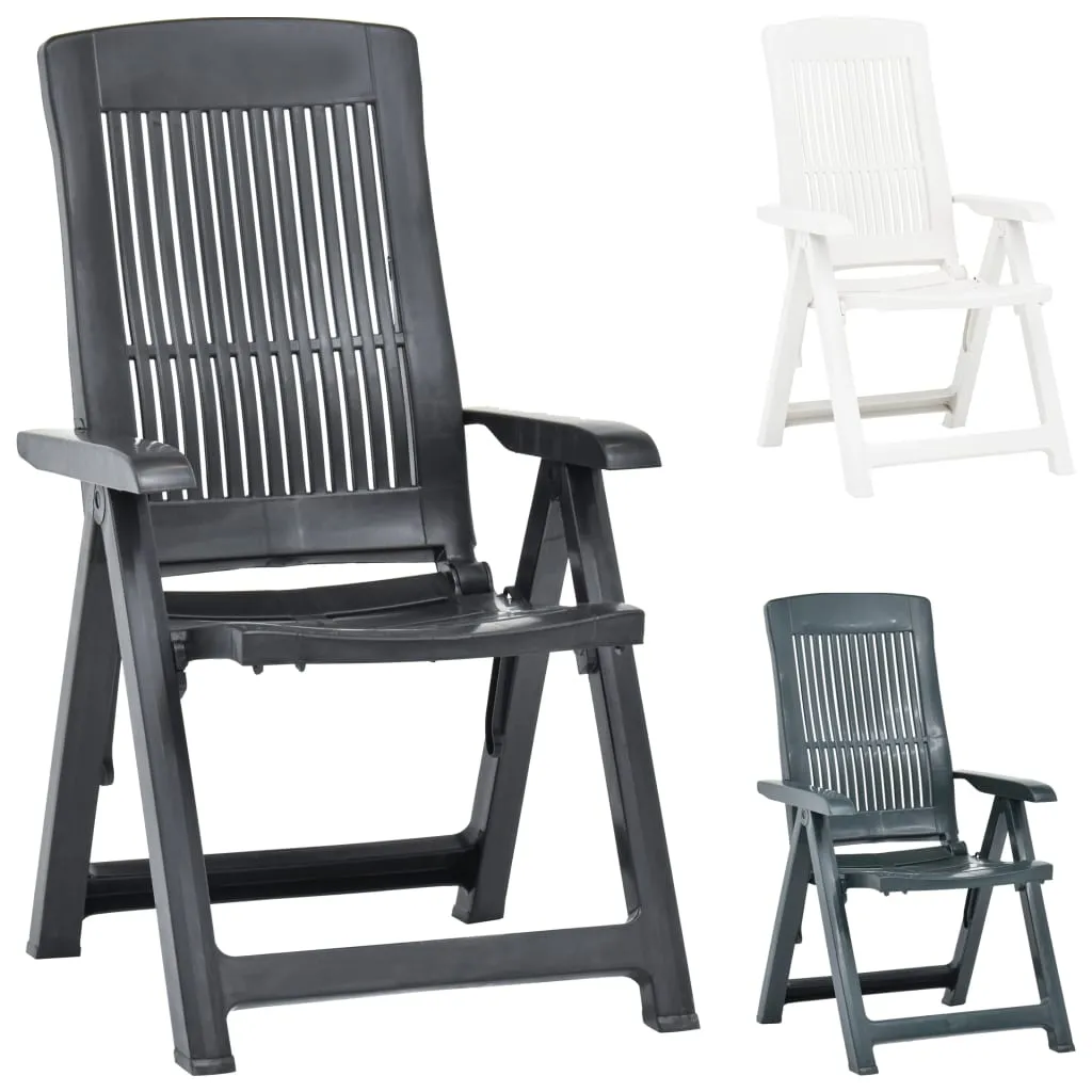 Outdoor Recliner Chairs 2 Pcs Reclining Chair with Armrest Plastic