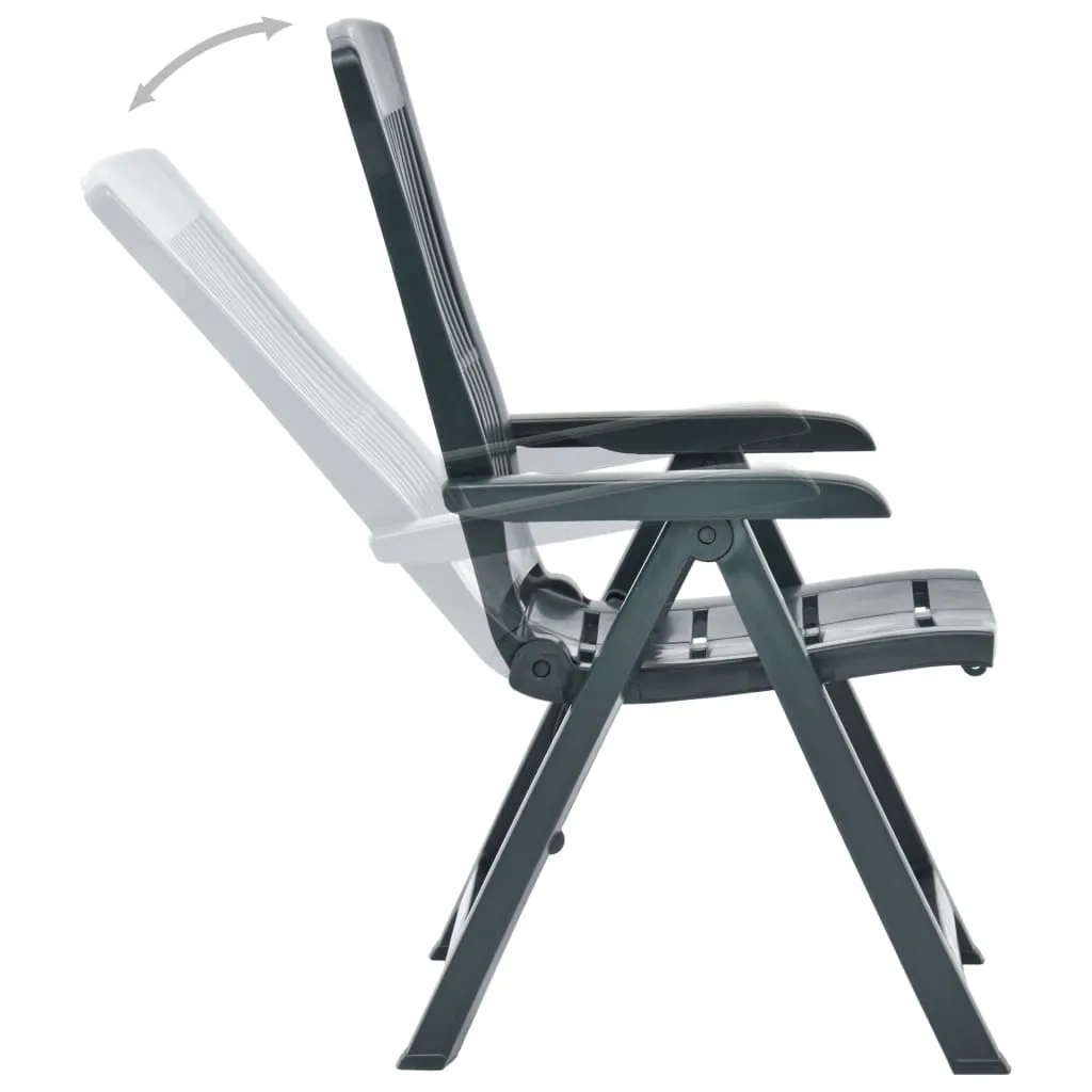 Outdoor Recliner Chairs 2 Pcs Reclining Chair with Armrest Plastic