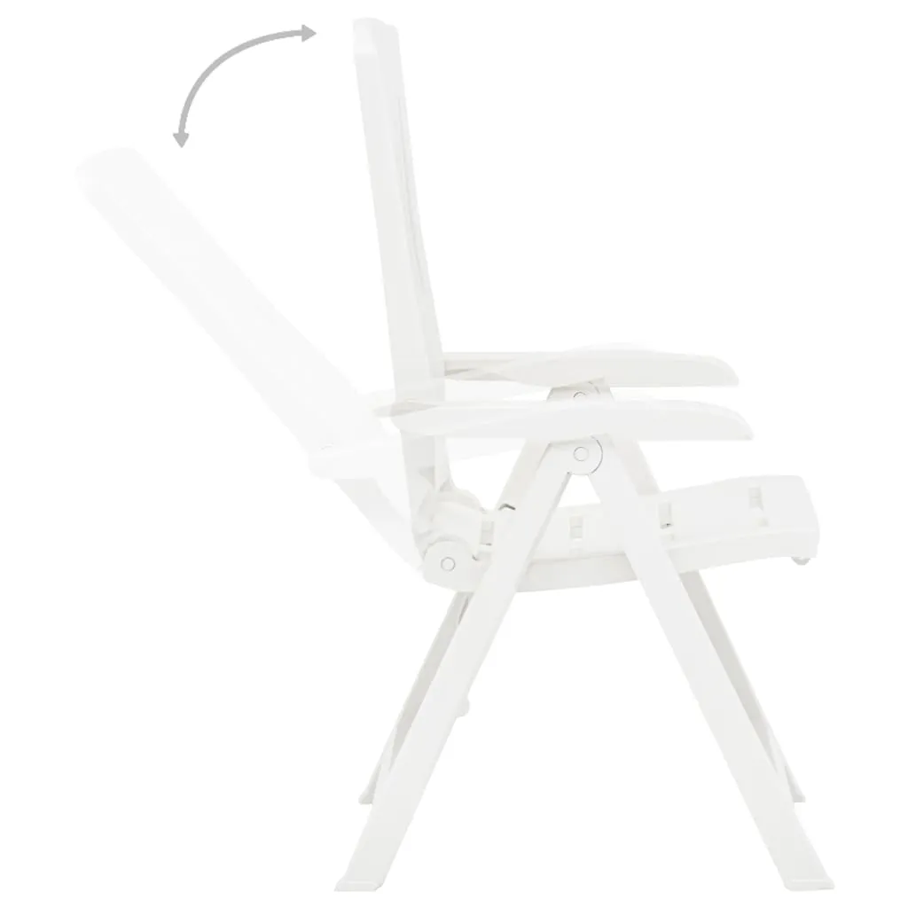 Outdoor Recliner Chairs 2 Pcs Reclining Chair with Armrest Plastic