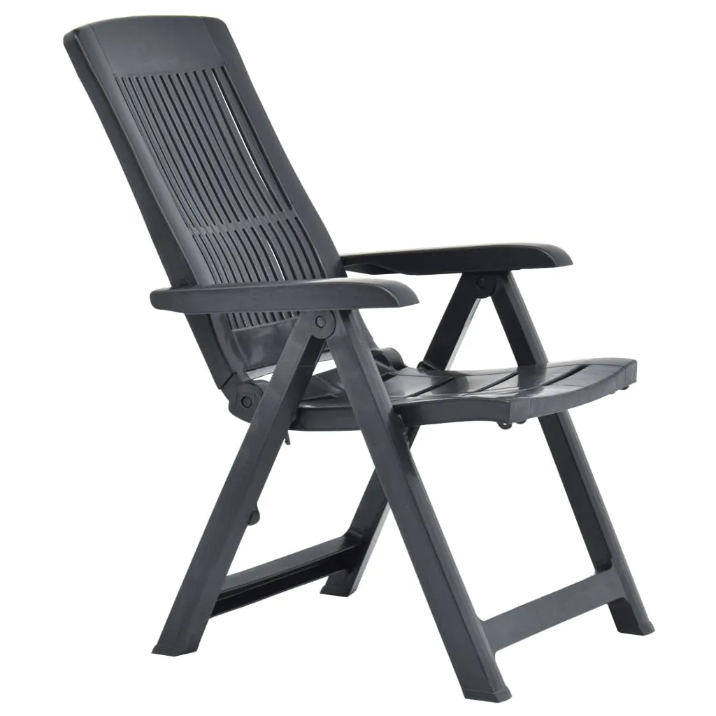 Outdoor Recliner Chairs 2 Pcs Reclining Chair with Armrest Plastic