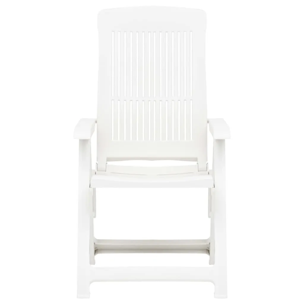 Outdoor Recliner Chairs 2 Pcs Reclining Chair with Armrest Plastic