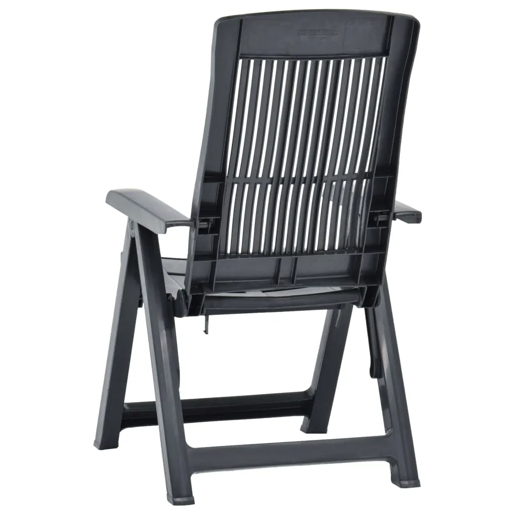 Outdoor Recliner Chairs 2 Pcs Reclining Chair with Armrest Plastic